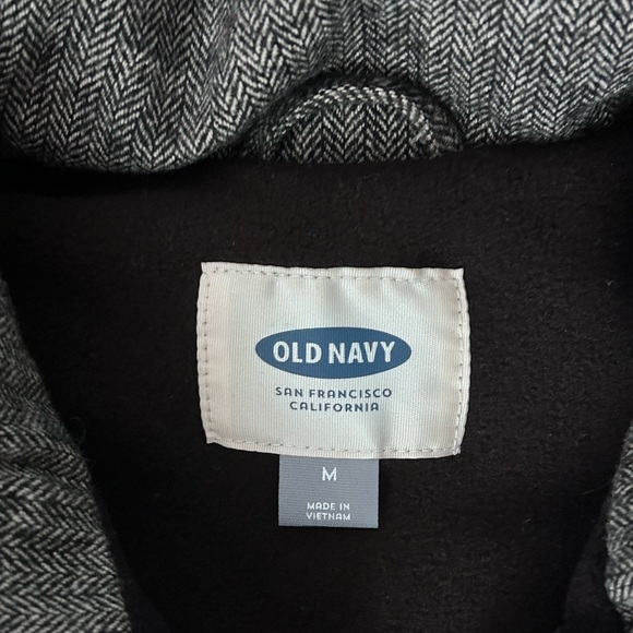 Old Navy Women's Dark Gray Wool Blend Tweed Zip-Up Puffer Vest - Picture 3 of 11